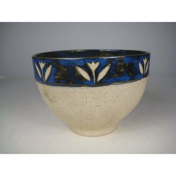 Handmade Ceramic Bowl 4 inch Floral Design Unique Pottery Art Decor Artisan - Picture 13 of 13